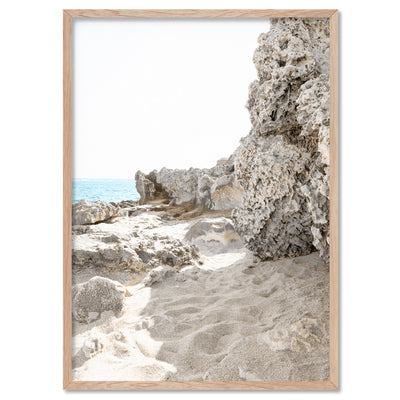 Point Peron Beach Perth V - Art Print, Poster, Stretched Canvas, or Framed Wall Art Print, shown in a natural timber frame
