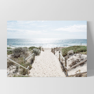 Scarborough Beach Entrance Perth- Art Print, Poster, Stretched Canvas, or Framed Wall Art Print, shown as a stretched canvas or poster without a frame