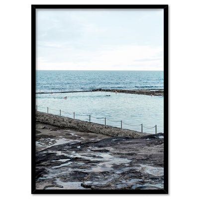 South Cronulla Rock Pool - Art Print, Poster, Stretched Canvas, or Framed Wall Art Print, shown in a black frame