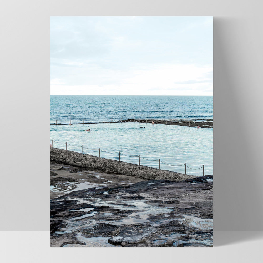 South Cronulla Rock Pool - Art Print, Poster, Stretched Canvas, or Framed Wall Art Print, shown as a stretched canvas or poster without a frame