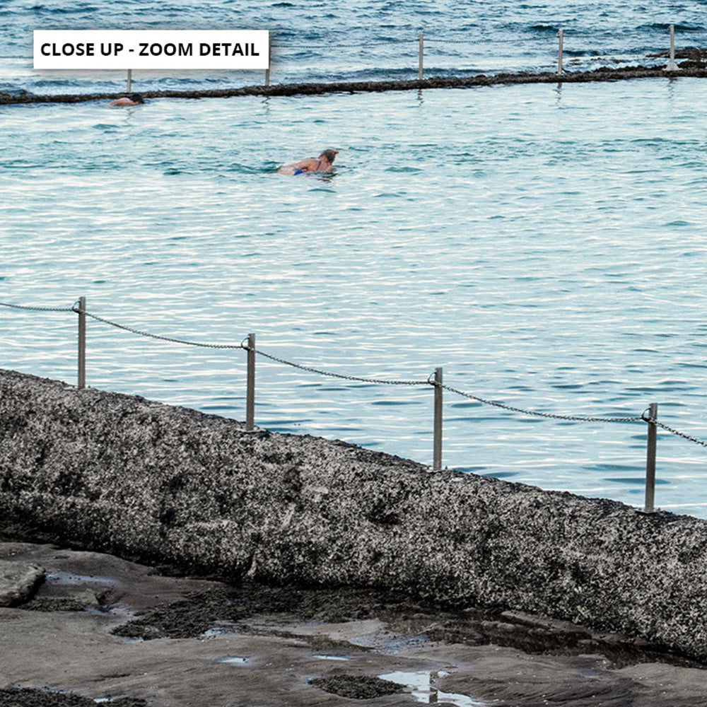 South Cronulla Rock Pool - Art Print, Poster, Stretched Canvas or Framed Wall Art, Close up View of Print Resolution