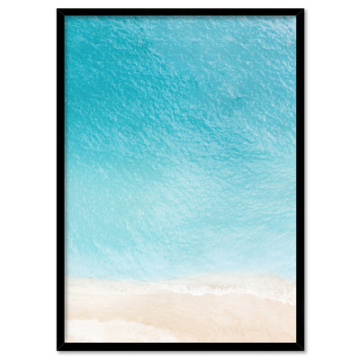 Into the Blue Ocean - Art Print, Poster, Stretched Canvas, or Framed Wall Art Print, shown in a black frame