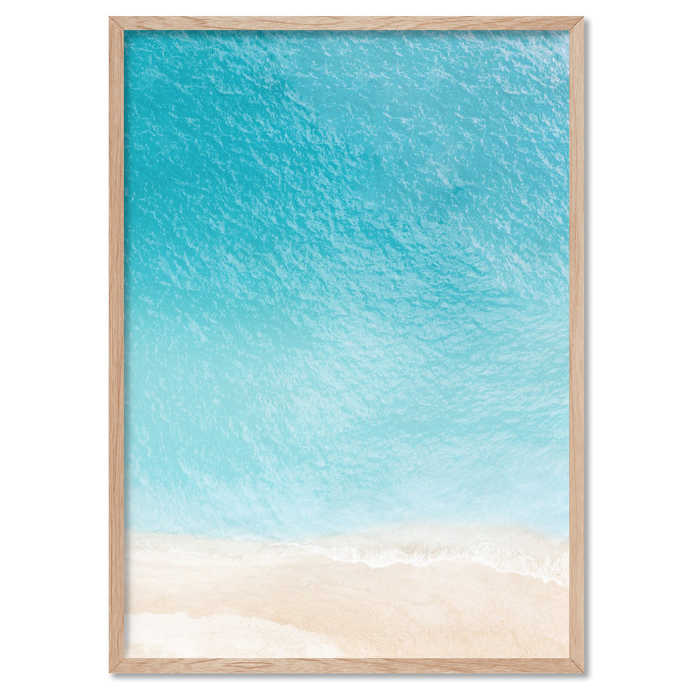 Into the Blue Ocean - Art Print, Poster, Stretched Canvas, or Framed Wall Art Print, shown in a natural timber frame