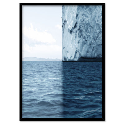 Sea, Ocean, Sky & Glacier - Art Print, Poster, Stretched Canvas, or Framed Wall Art Print, shown in a black frame