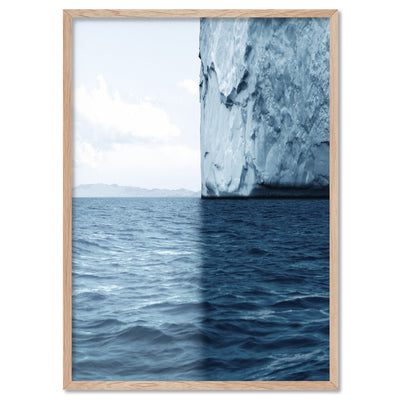 Sea, Ocean, Sky & Glacier - Art Print, Poster, Stretched Canvas, or Framed Wall Art Print, shown in a natural timber frame