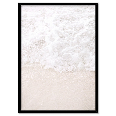 Still IV | Sand & Water - Art Print, Poster, Stretched Canvas, or Framed Wall Art Print, shown in a black frame