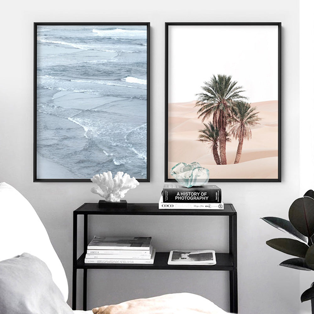 Beach Tides in Bondi - Art Print, Poster, Stretched Canvas or Framed Wall Art, shown framed in a home interior space