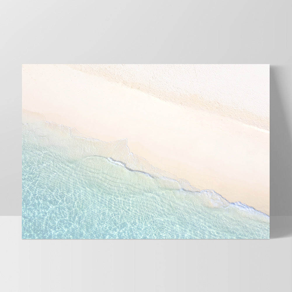 From Above | Whitehaven Beach - Art Print, Poster, Stretched Canvas, or Framed Wall Art Print, shown as a stretched canvas or poster without a frame