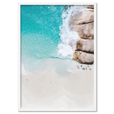 Little Beach Albany II - Art Print, Poster, Stretched Canvas, or Framed Wall Art Print, shown in a white frame