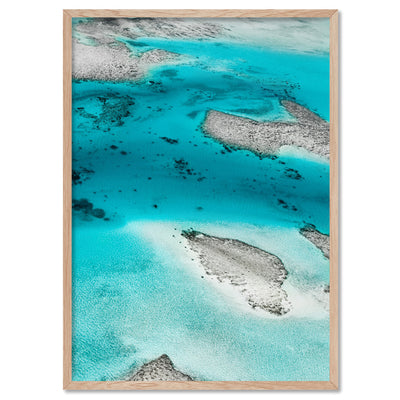 The Reef II - Art Print, Poster, Stretched Canvas, or Framed Wall Art Print, shown in a natural timber frame