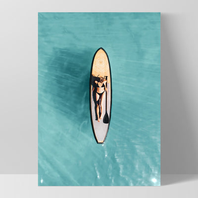 Longboard From Above - Art Print, Poster, Stretched Canvas, or Framed Wall Art Print, shown as a stretched canvas or poster without a frame