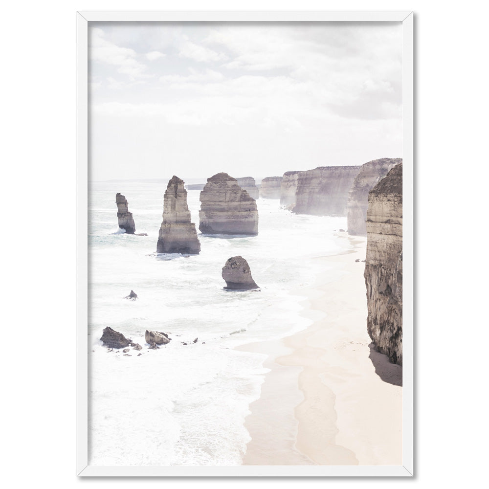 The Twelve Apostles V - Art Print, Poster, Stretched Canvas, or Framed Wall Art Print, shown in a white frame