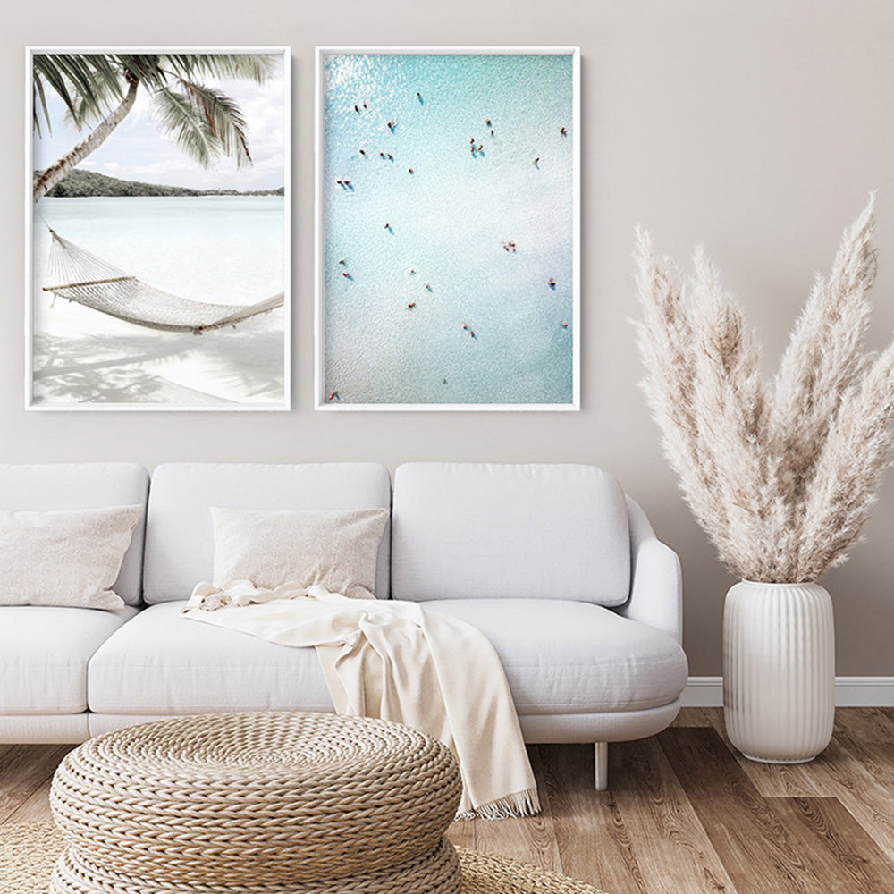 Island Daydreams - Art Print, Poster, Stretched Canvas or Framed Wall Art, shown framed in a home interior space