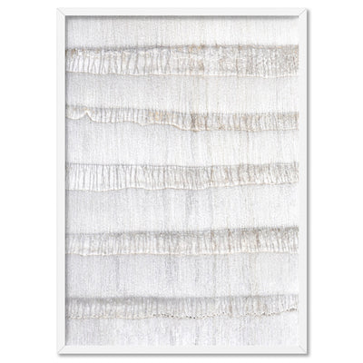 White on White Palm Tree Texture  - Art Print, Poster, Stretched Canvas, or Framed Wall Art Print, shown in a white frame