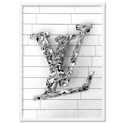 Louis V Molten Store Front Sign - Art Print, Poster, Stretched Canvas, or Framed Wall Art Print, shown in a white frame