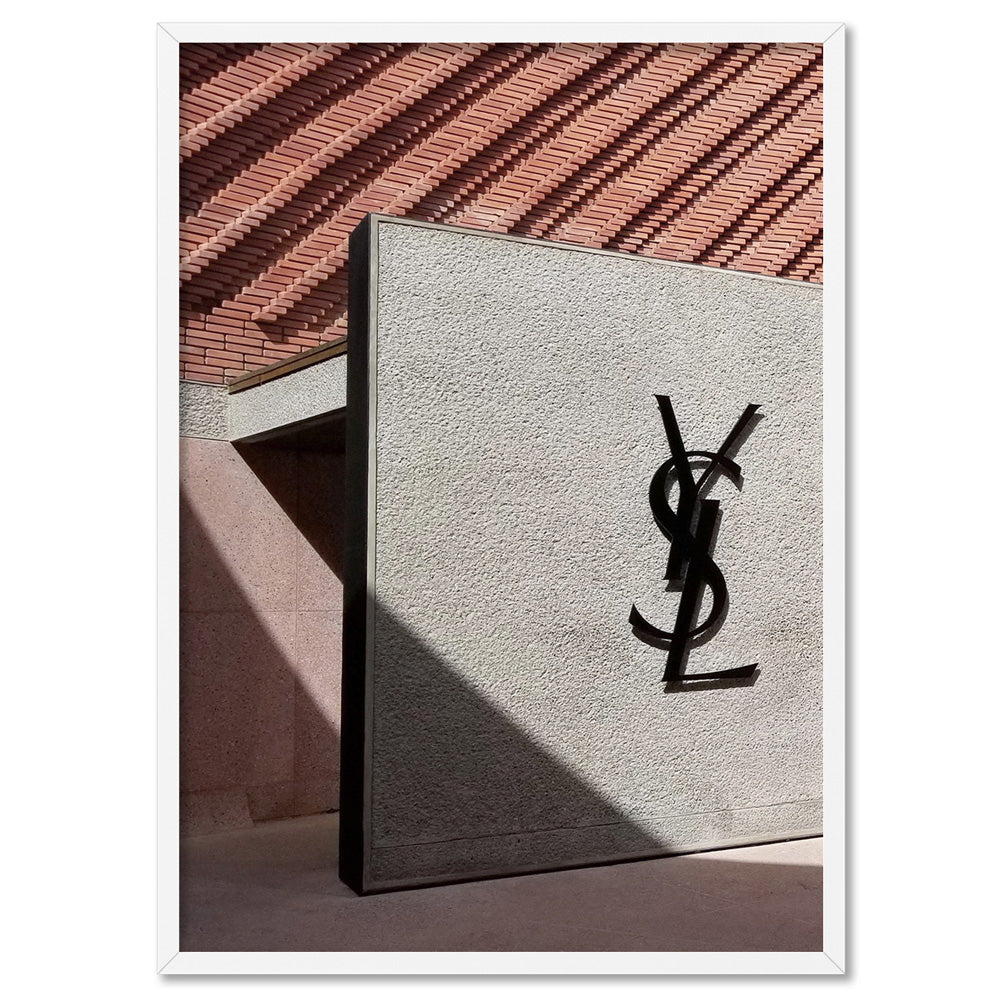 YSL in the Desert - Art Print, Poster, Stretched Canvas, or Framed Wall Art Print, shown in a white frame