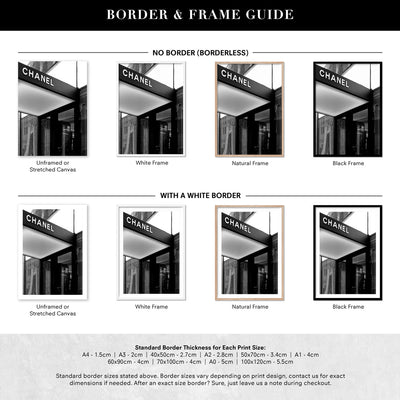 Coco Entrance B&W - Art Print, Poster, Stretched Canvas or Framed Wall Art, Showing White , Black, Natural Frame Colours, No Frame (Unframed) or Stretched Canvas, and With or Without White Borders
