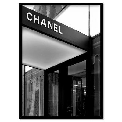 Coco Entrance B&W - Art Print, Poster, Stretched Canvas, or Framed Wall Art Print, shown in a black frame
