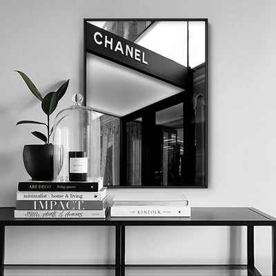Coco Entrance B&W - Art Print, Poster, Stretched Canvas or Framed Wall Art Prints, shown framed in a room