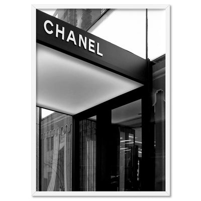 Coco Entrance B&W - Art Print, Poster, Stretched Canvas, or Framed Wall Art Print, shown in a white frame