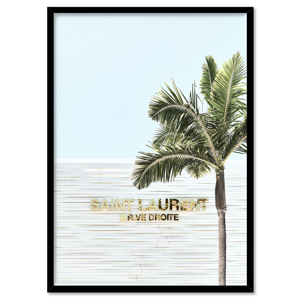 YSL Rodeo Drive - Art Print, Poster, Stretched Canvas, or Framed Wall Art Print, shown in a black frame