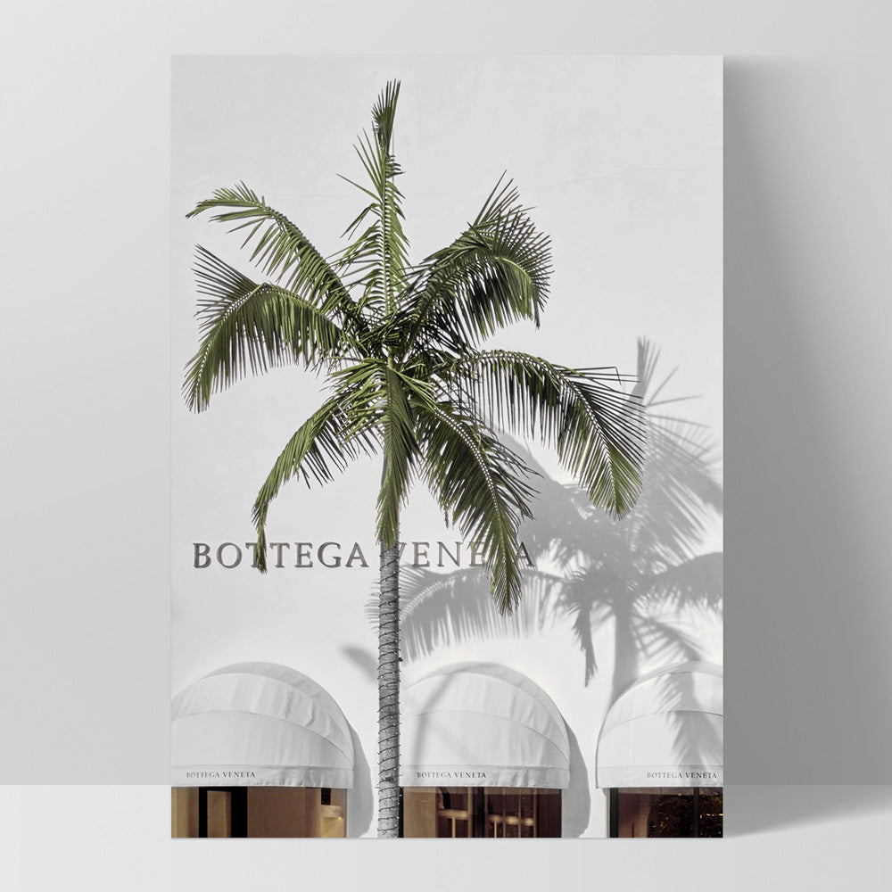 Bottega Rodeo Drive - Art Print, Poster, Stretched Canvas, or Framed Wall Art Print, shown as a stretched canvas or poster without a frame