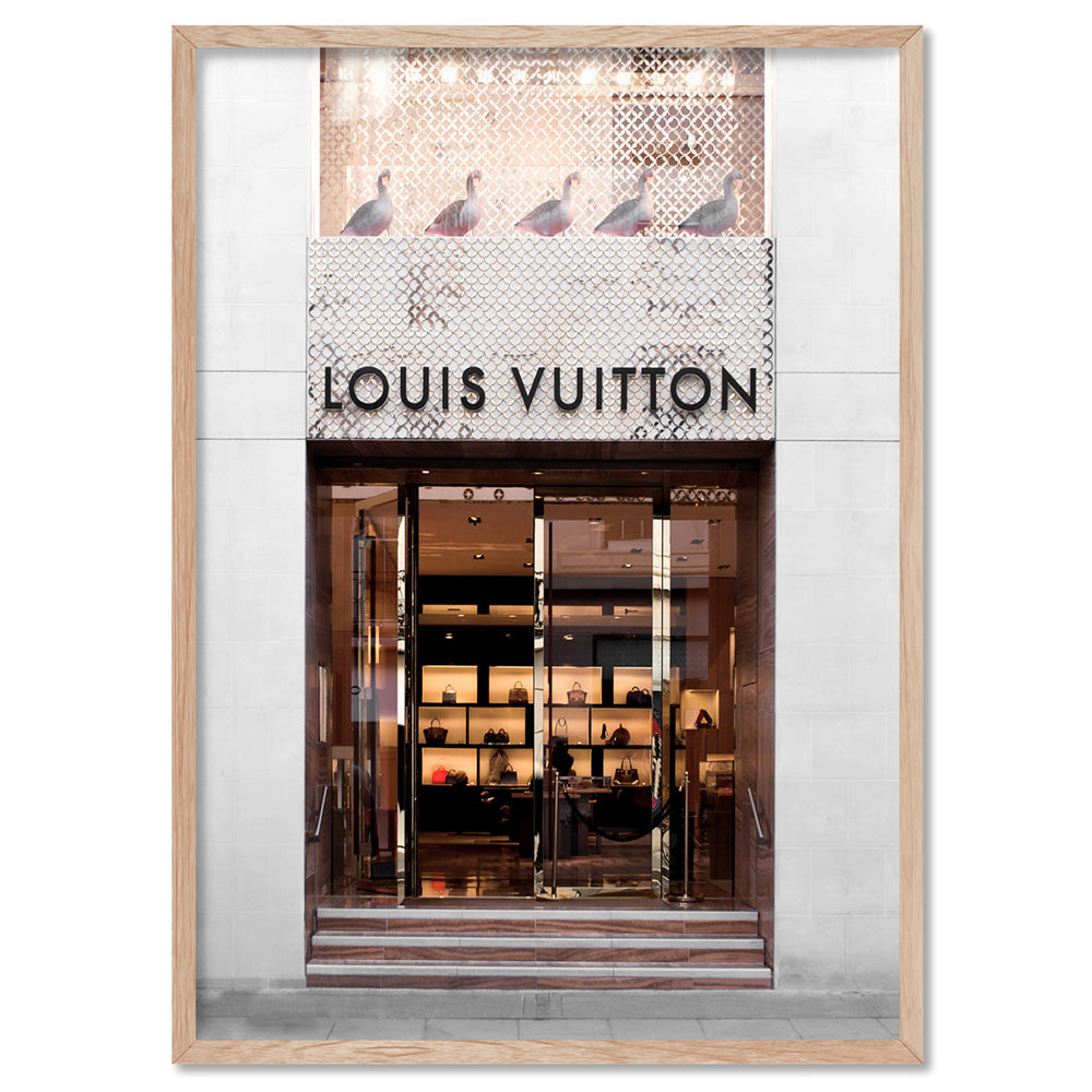 Louis V Entrance Lumiere  - Art Print, Poster, Stretched Canvas, or Framed Wall Art Print, shown in a natural timber frame