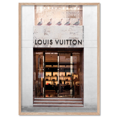 Louis V Entrance Lumiere  - Art Print, Poster, Stretched Canvas, or Framed Wall Art Print, shown in a natural timber frame
