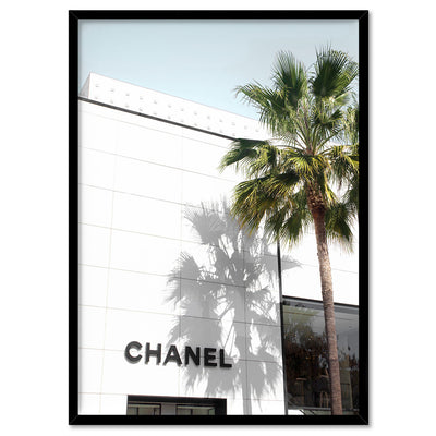 Coco Rodeo Drive - Art Print, Poster, Stretched Canvas, or Framed Wall Art Print, shown in a black frame