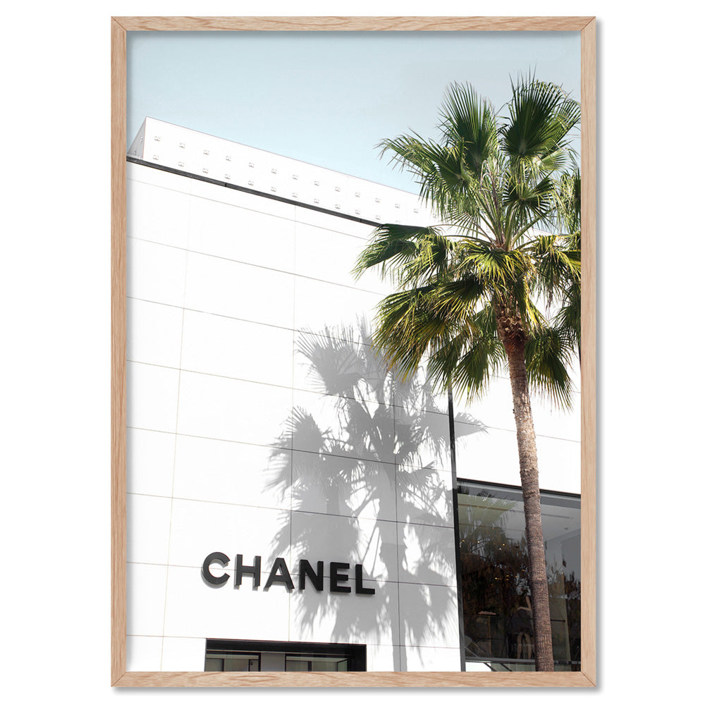 Coco Rodeo Drive - Art Print, Poster, Stretched Canvas, or Framed Wall Art Print, shown in a natural timber frame