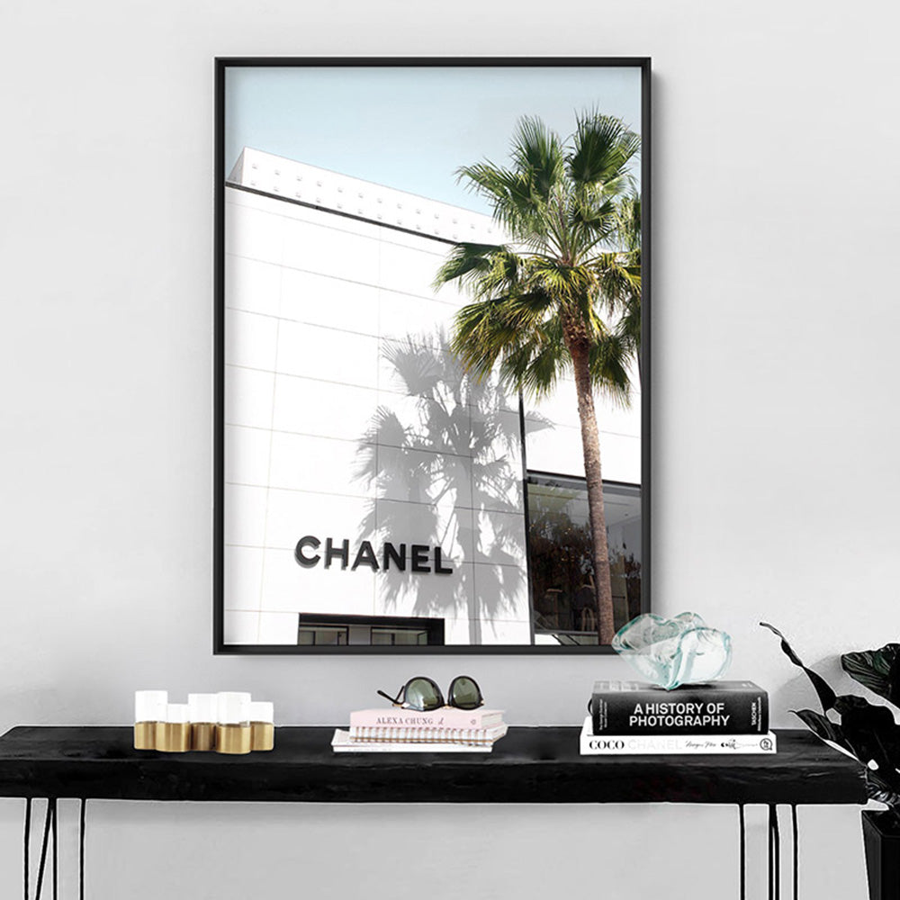 Coco Rodeo Drive - Art Print, Poster, Stretched Canvas or Framed Wall Art, shown framed in a room