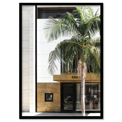 Coco Rodeo Drive II - Art Print, Poster, Stretched Canvas, or Framed Wall Art Print, shown in a black frame