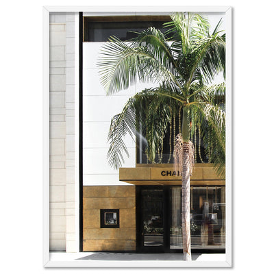 Coco Rodeo Drive II - Art Print, Poster, Stretched Canvas, or Framed Wall Art Print, shown in a white frame