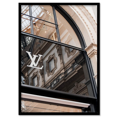 LV Reflections I - Art Print, Poster, Stretched Canvas, or Framed Wall Art Print, shown in a black frame