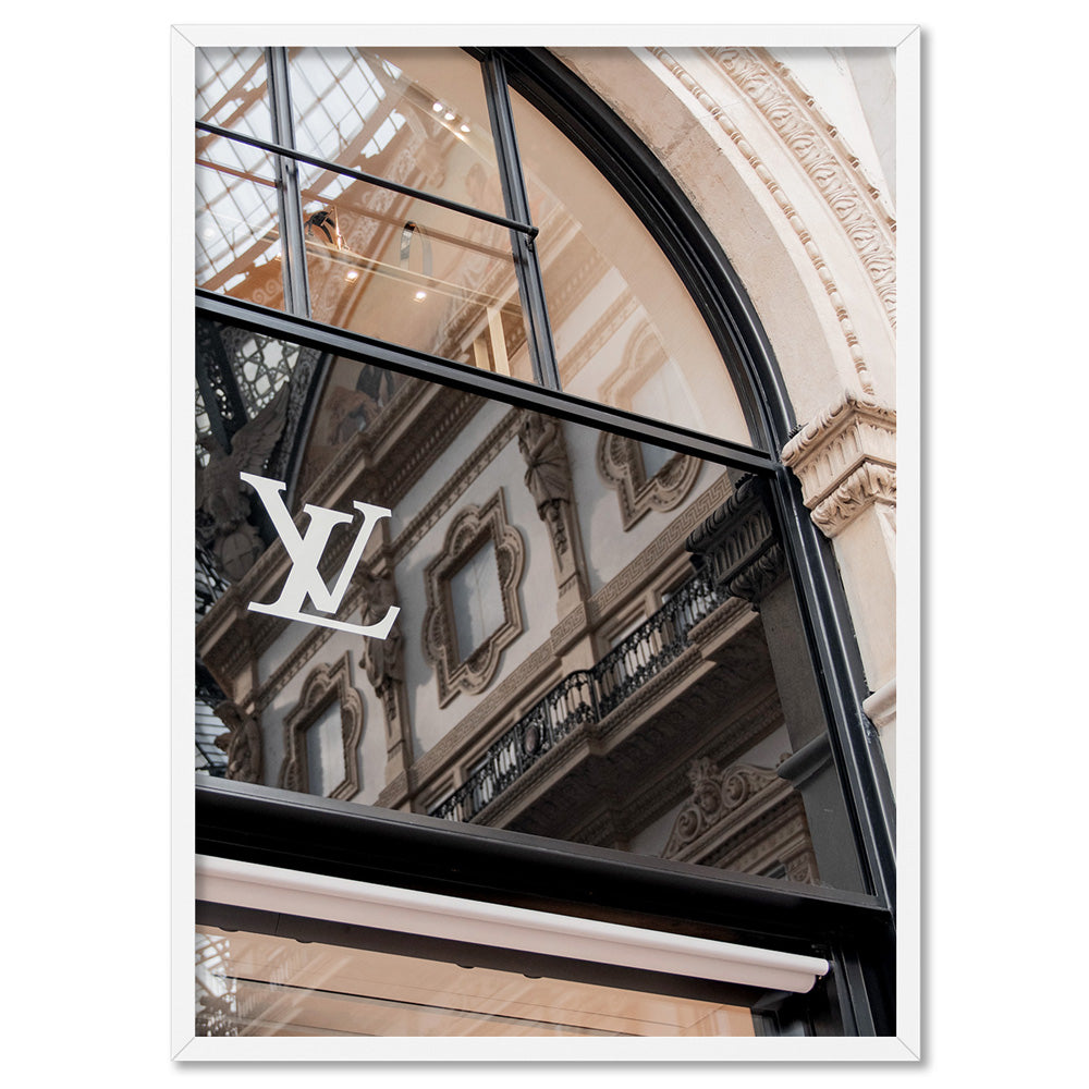 LV Reflections I - Art Print, Poster, Stretched Canvas, or Framed Wall Art Print, shown in a white frame