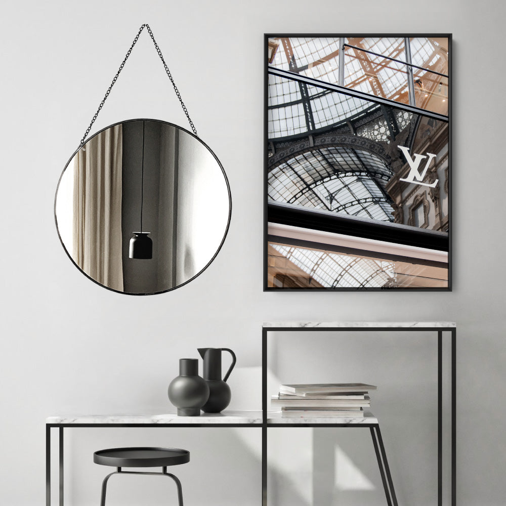 LV Reflections II - Art Print, Poster, Stretched Canvas or Framed Wall Art Prints, shown framed in a room