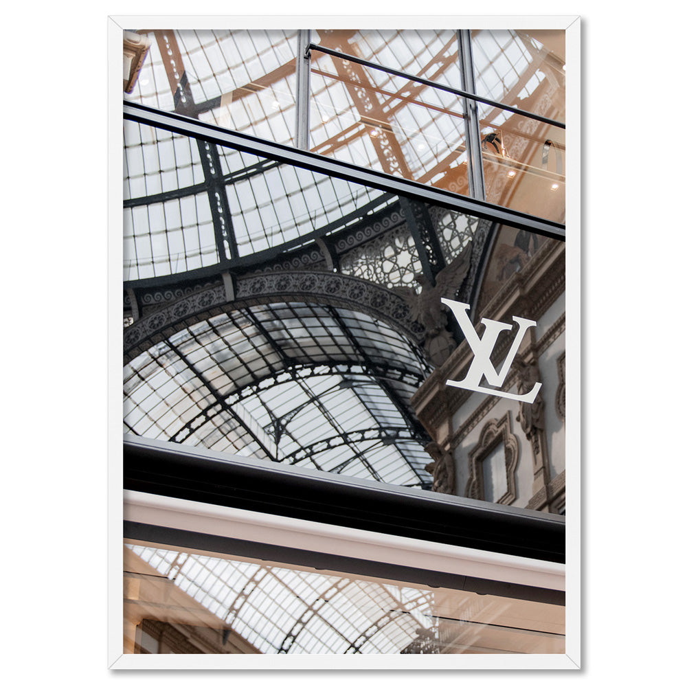 LV Reflections II - Art Print, Poster, Stretched Canvas, or Framed Wall Art Print, shown in a white frame