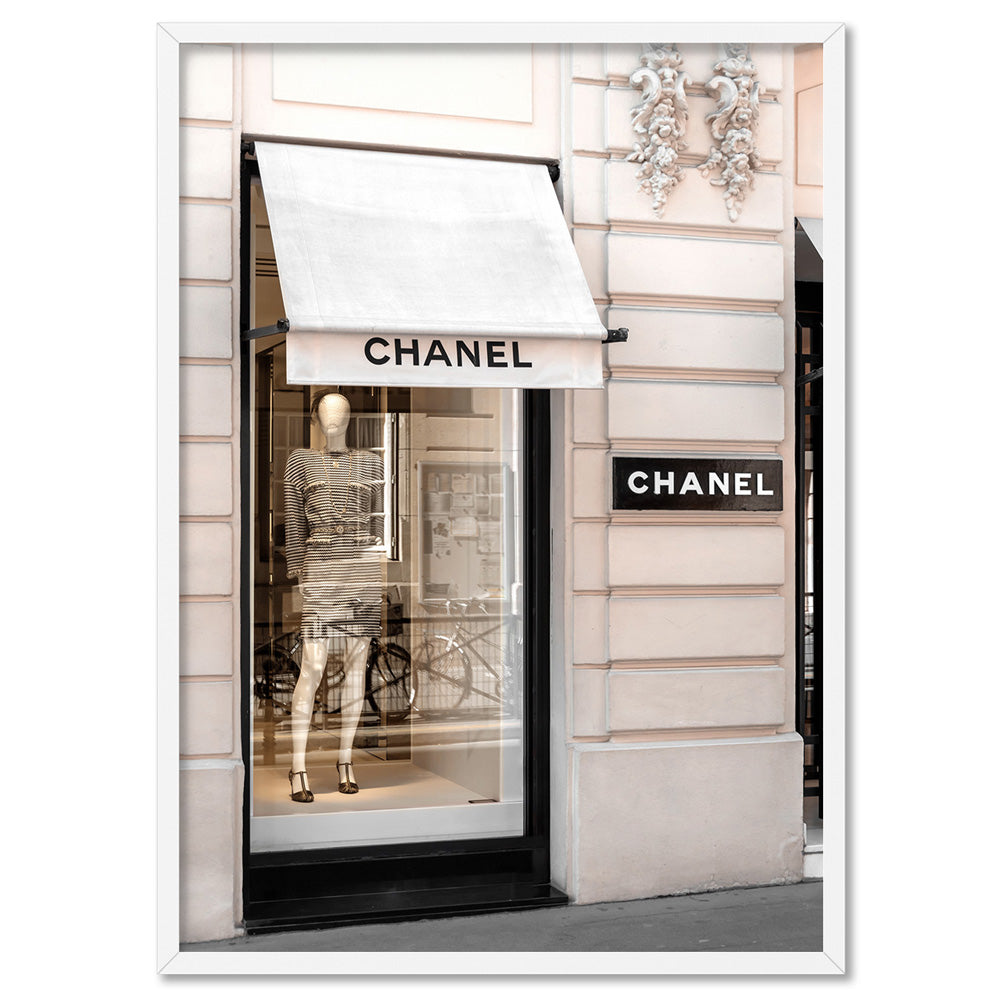 Coco Rue Cambon - Art Print, Poster, Stretched Canvas, or Framed Wall Art Print, shown in a white frame