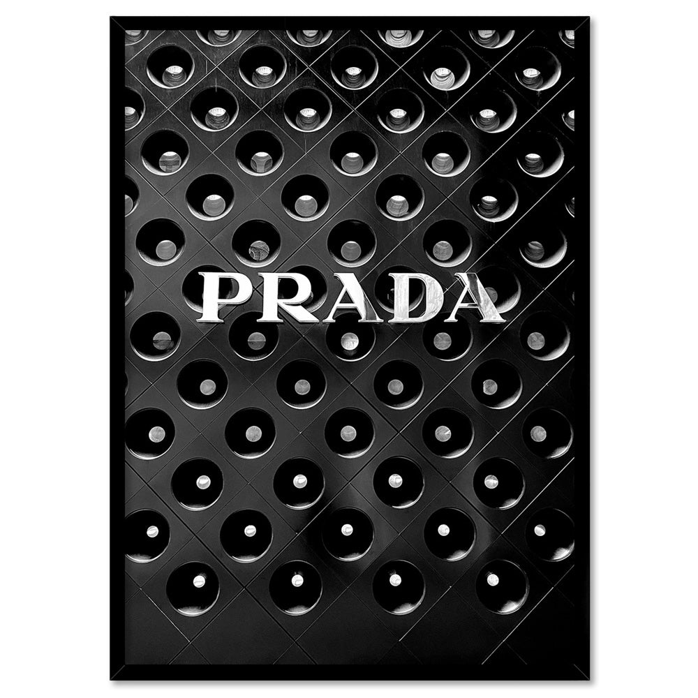 Prada En Noir - Art Print, Poster, Stretched Canvas, or Framed Wall Art Print, shown in a black frame