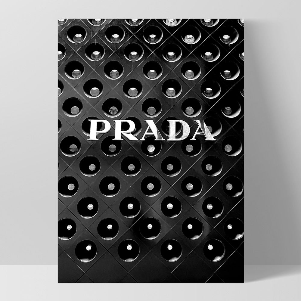 Prada En Noir - Art Print, Poster, Stretched Canvas, or Framed Wall Art Print, shown as a stretched canvas or poster without a frame