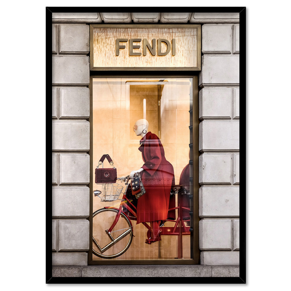 Fendi En Rouge - Art Print, Poster, Stretched Canvas, or Framed Wall Art Print, shown in a black frame