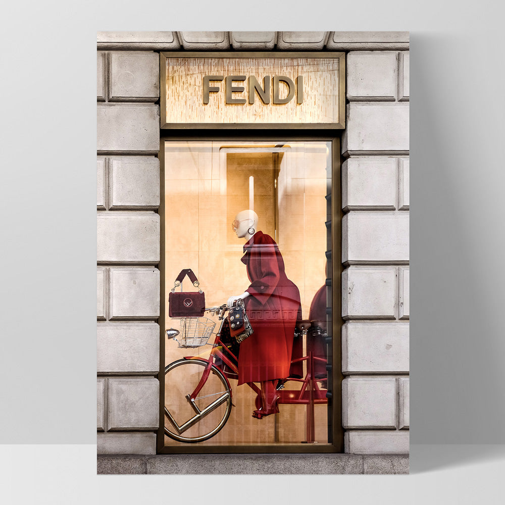 Fendi En Rouge - Art Print, Poster, Stretched Canvas, or Framed Wall Art Print, shown as a stretched canvas or poster without a frame