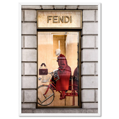 Fendi En Rouge - Art Print, Poster, Stretched Canvas, or Framed Wall Art Print, shown in a white frame