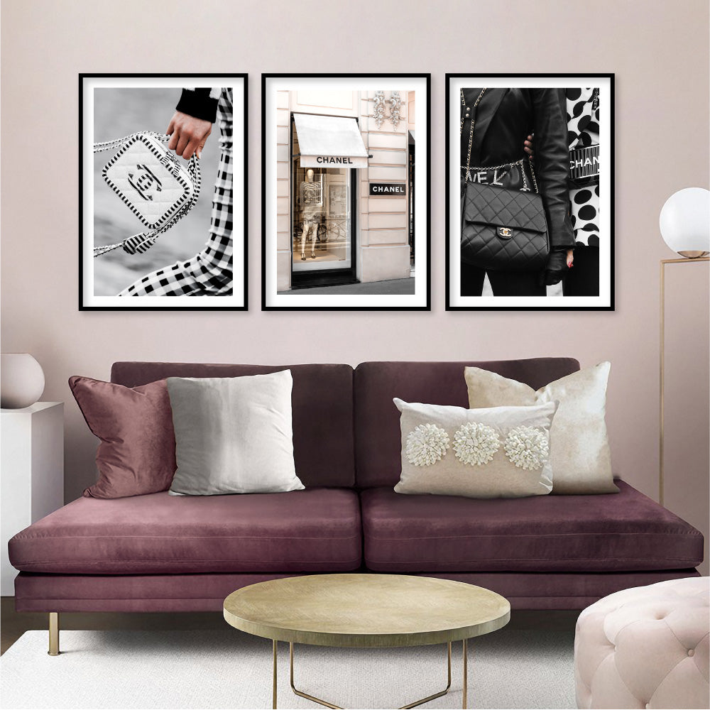 Semaine De La Mode II - Art Print, Poster, Stretched Canvas or Framed Wall Art, shown framed in a home interior space