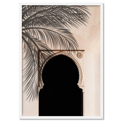 Hideaway in the Moroccan Desert - Art Print, Poster, Stretched Canvas, or Framed Wall Art Print, shown in a white frame