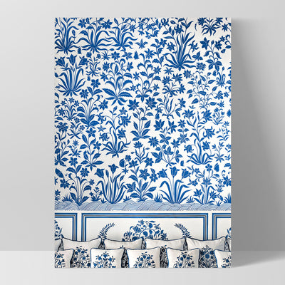 Brunch in Blue - Art Print, Poster, Stretched Canvas, or Framed Wall Art Print, shown as a stretched canvas or poster without a frame