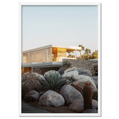 Palm Springs | Afternoon Light - Art Print, Poster, Stretched Canvas, or Framed Wall Art Print, shown in a white frame