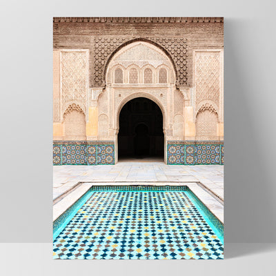 Azure Pool Marrakech - Art Print, Poster, Stretched Canvas, or Framed Wall Art Print, shown as a stretched canvas or poster without a frame