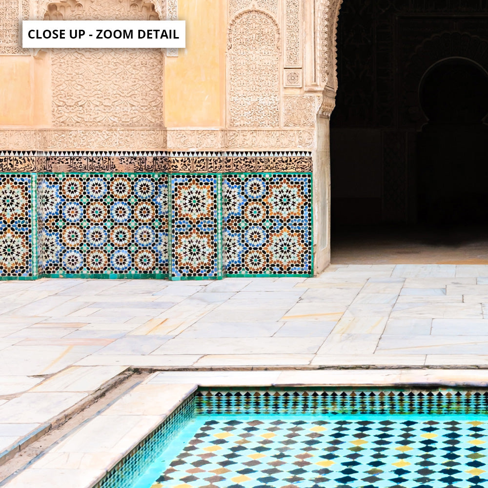 Azure Pool Marrakech - Art Print, Poster, Stretched Canvas or Framed Wall Art, Close up View of Print Resolution
