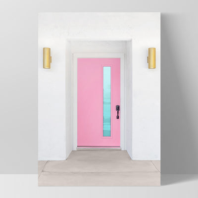 Palm Springs | Pink Door II - Art Print, Poster, Stretched Canvas, or Framed Wall Art Print, shown as a stretched canvas or poster without a frame